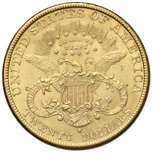 Foreign coins - USA $20, 1891 S - KM 74.3 AU (33.42 g) Marks...