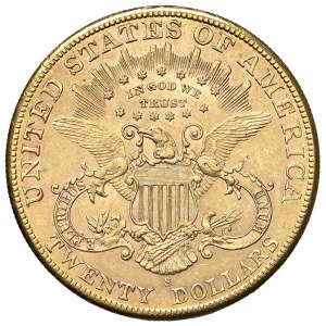 Zahraničné mince – USA 20 dolárov 1906 S – KM 74,3 AU (33,45 g) Graff...