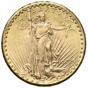 Pièces étrangères - États-Unis, 20 dollars, 1926 - KM 131 AU (33,46 g) Traces minimes...