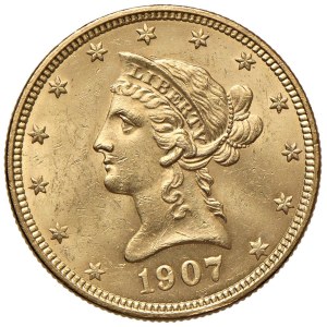 Monety zagraniczne – 10 dolarów USA z 1907 r. – KM 102 AU (16,73 g) Przeczytaj...