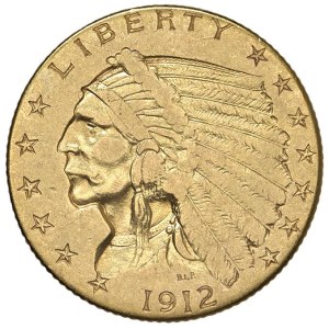 Foreign coins - USA 2 1/2 Dollari 1912 - KM 128 AU (g 4,10)...