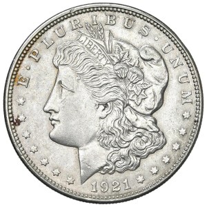 Monety zagraniczne – dolar amerykański z 1921 r., D – KM 110 AG (26,75 g)...
