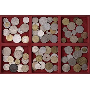 Foreign Coins - Lot of foreign coins made of base metals as shown in the f...