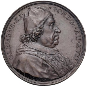 Medale papieskie i religijne – Klemens XI (1700–1721) Medal z XVII roku 1717 La...