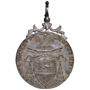 Papal and Religious Medals - Sede Vacante 1829 Auxilium De Sancto, with a sticker...