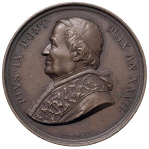 Papal and Religious Medals - Pius IX (1846–1878) 1872 Medal, Year XXVII, Restorations...