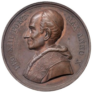Medale papieskie i religijne – Leon XIII (1878–1903) Wyjątkowy medal z 1888 r...
