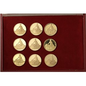 Médailles « Cities » - Coffret contenant neuf médailles consacrées à...