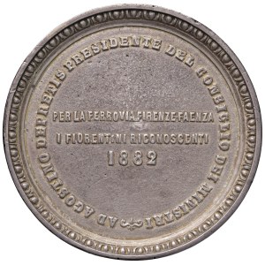 Medaile měst – FLORENCIE–FAENZA. Medaile z roku 1882 pro předsedu Co...