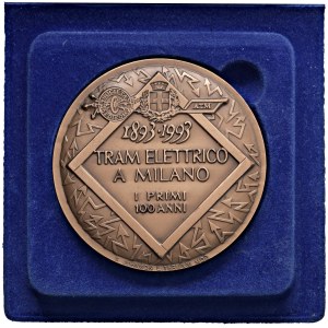 Cities Medals - MILAN. 1993 Medal: 100th Anniversary of the Electric Tram...