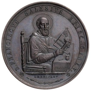 Médailles des villes - PALERME. Médaille de 1865 commémorant saint François...