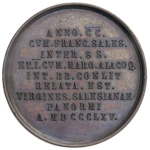 Médailles des villes - PALERME. Médaille de 1865 commémorant saint François...