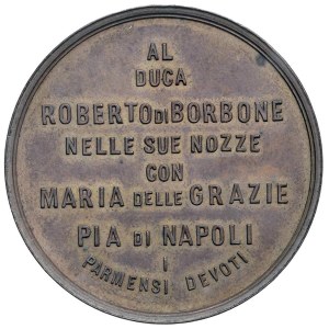 Cities Medals - PARMA. 1869 Medal Commemorating the Wedding of Roberto di Bo...