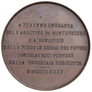 Medaily s postavami – Otec Agostino da Montefeltro. Medaila z roku 1890 Medag...