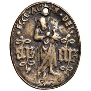 Medaily s postavami – Carlo Borbone, kardinál, odliata medaila z roku 1886 P...