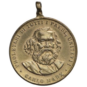 Medaily s postavami – Karl Marx. Medaila bez dátumu, 20. storočie – Propag...