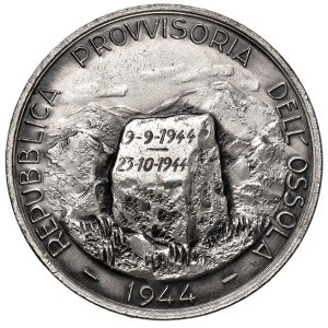 Medale Królestwa Włoch – Tymczasowa Republika Ossoli. Medal z 1944 r. ...