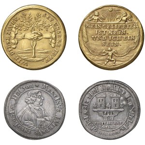 Médailles étrangères - ALLEMAGNE. Lot de 2 médailles AU et AG - Une s.d. i...