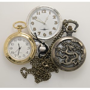 Watches - MULTIPLE LOT - 3 Pocket Watches - All with mo...