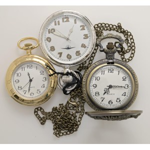 Watches - MULTIPLE LOT - 3 Pocket Watches - All with mo...