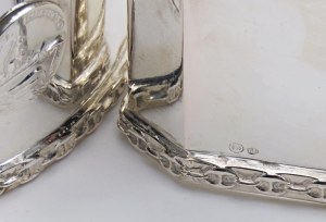 Silvers - PORTATOVAGLIOLI N. 8 pezzi in argento a titolo 800...