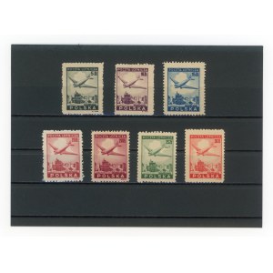 Aviation issue, 1946. Uncanceled series of stamps featuring a variety of the 20 zł stamp (129)