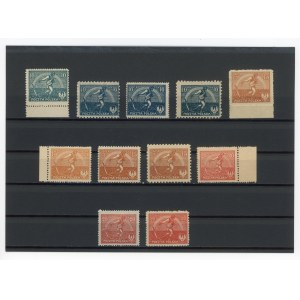 Circulation issue — “The Sower,” 1921. Uncanceled series expanded to include variants, 11 stamps in total. (191)