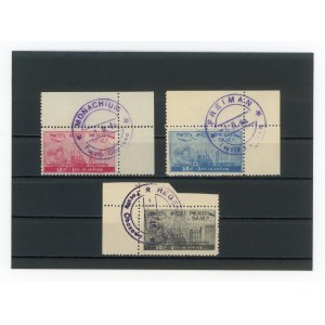 Polish Settlements Post Office in Bavaria. Ruins of Warsaw against the silhouette of Stefan Starzyński, 1946. Canceled serrated series (204)