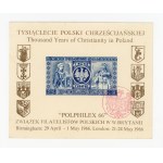 "POLPHILEX 66," 1,000th Anniversary of Christian Poland, 1966. Miniature sheet (208)