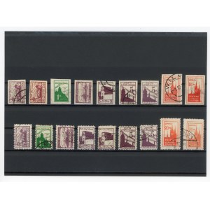 Central Lithuania, surcharge stamps. Various designs, 1921. Canceled. Set of 18 (213)