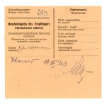 GG, set of 4 parcel delivery slips, Kraków, Warsaw, 1943 (292)