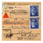 GG, set of 4 parcel delivery slips, Kraków, Warsaw, 1943 (293)