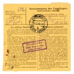 GG, set of 4 parcel delivery slips, Kraków, Warsaw, 1943 (294)