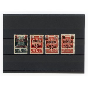 Letecké dotiskové vydání, 1947. Neodrazovaná série známek rozšířená o variantu známky v hodnotě 50 zł/25 gr. (235)