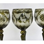 EGERMANN - Crystal wine glass set with a hunting motif - second half of the 20th century