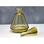 Art Deco Honey-Colored Crystal Decanter - Karlsbad - Czechoslovakia, 1930s