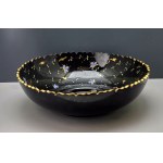 Biedermeier - Large crystal bowl, hand-decorated with enamel and gold - second half of the 19th century