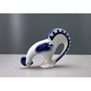 Porcelain rooster figurine - Gzhel - USSR - 1960s