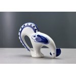 Porcelain rooster figurine - Gzhel - USSR - 1960s