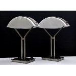 Para industrialnych lamp stołowych z manufaktury Peters Design - Niemcy II poł. XX w.