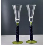 A pair of goblets from the Glass Atelier Morava art glass studio—second half of the 20th century.