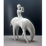 New Look - Large porcelain figurine - Boy Playing the Flute - designed by J. Ježek - 1950s
