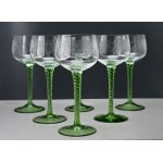 Set of six crystal wine glasses - Czechoslovakia, 1960s
