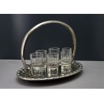 Set of crystal glasses on a tray - 1920s
