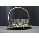 Set of crystal glasses on a tray - 1920s