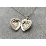 Victorian locket, heart-shaped medallion with space for photos - Vienna 1872–1901 - [SILVER]