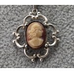 Silver-set cameo pendant—vintage-style jewelry from the 1970s