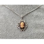 Silver-set cameo pendant—vintage-style jewelry from the 1970s