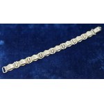 Art Deco - Silver link bracelet with hand-engraved floral design - 1930s