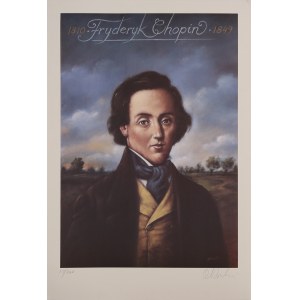 proj. Rafał OLBIŃSKI (ur. 1943), Fryderyk Chopin 1810-1849. Plakat numerowany (119/200) z autografem.